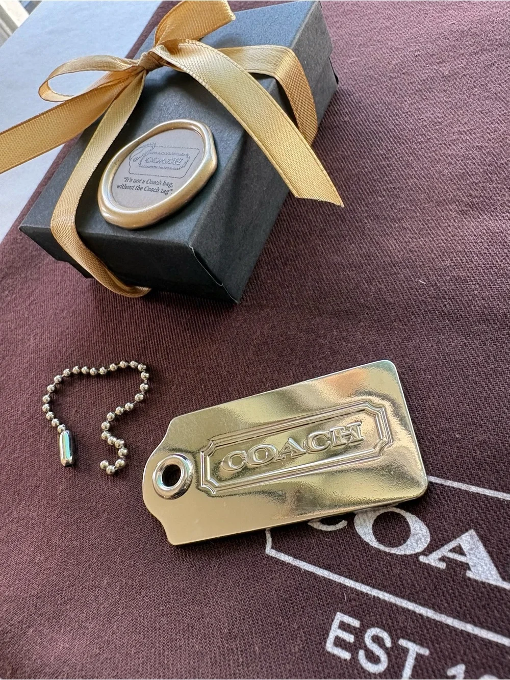 RARE Y2K Coach Solid Metal Hangtag 2.5